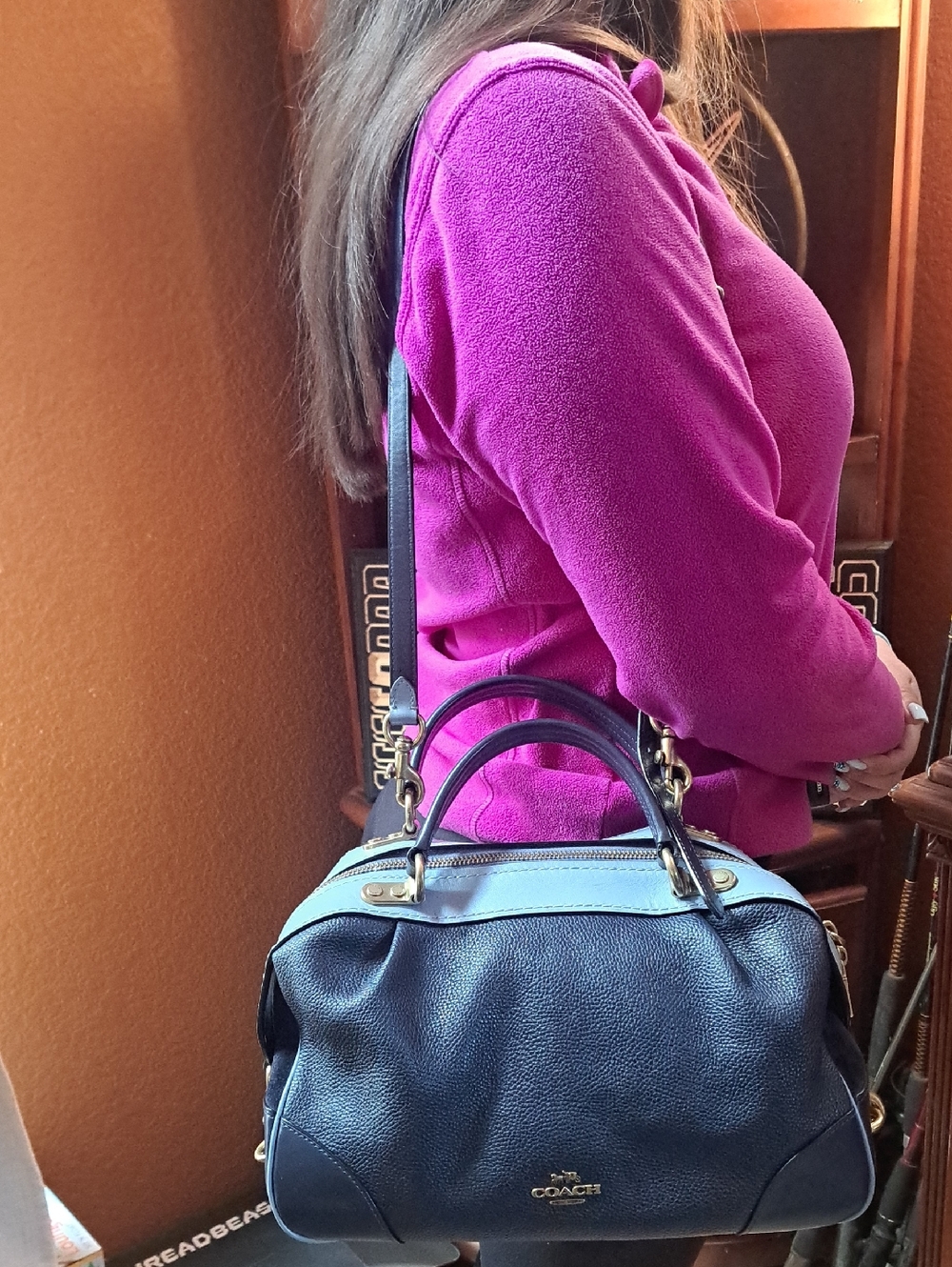 Coach Lane Satchel in Colorblock in the Ink Multi/Brass colorway 2019💙🩵🤍❣️